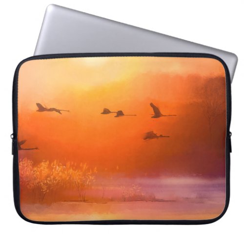 Colorful Animal Autumn Watercolor Painting Laptop Sleeve
