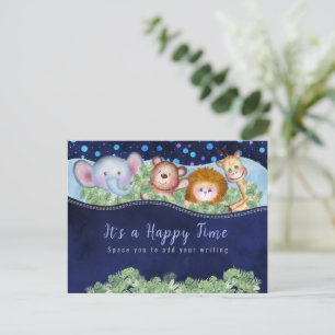 Colorful animal   For train engine photo theme Postcard