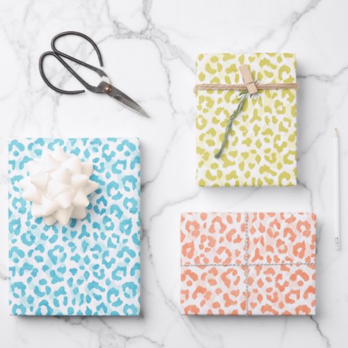 Colorful animal leopard print gift wrapping paper