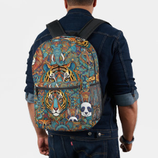 Colorful Animal Mandala Backpack – Boho Animal