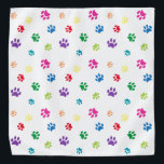 Colorful Animal Paw Prints Bandana<br><div class="desc">Show how much you love animals with this cute colorful paw patterned bandana. Also looks awesome with a black background. Bet your pet will look adorable wearing it!</div>