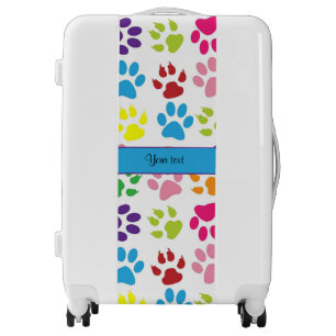 Colorful Animal Paw Prints Luggage