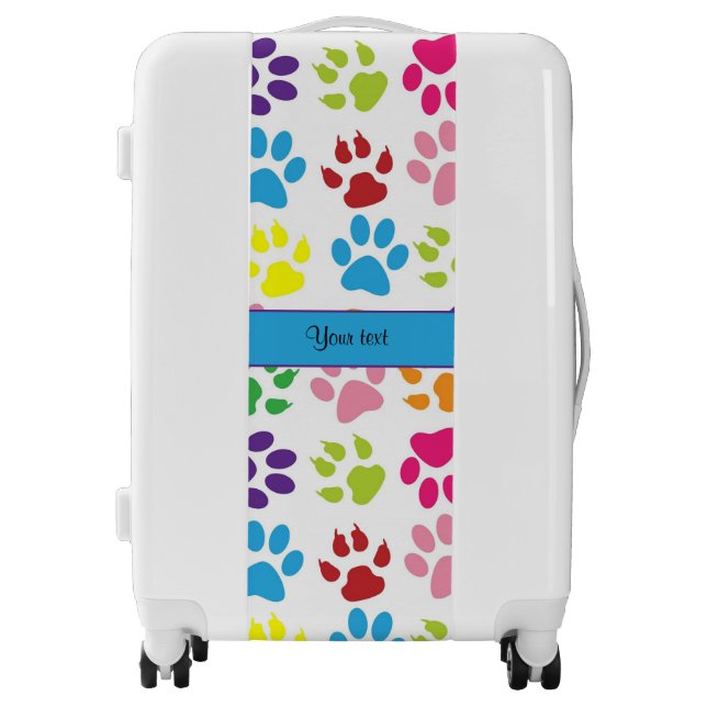 Colorful Animal Paw Prints Luggage (Front)