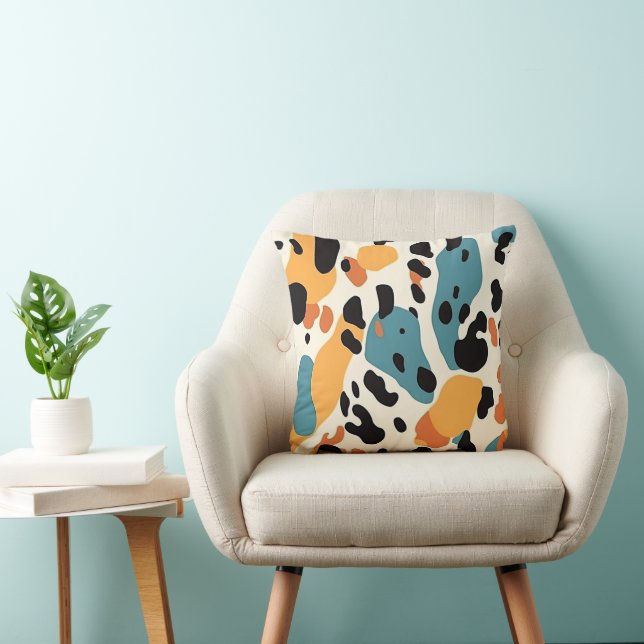 Colorful Animal Print 04 Throw Pillow (Chair)