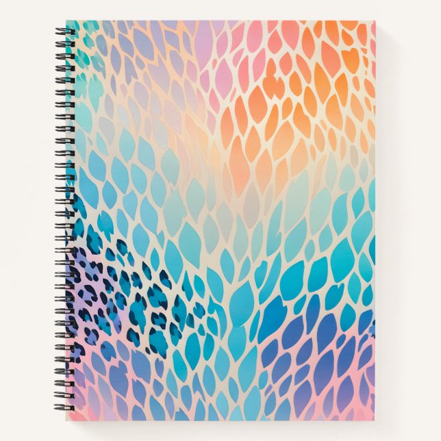 Colorful Animal Print Art Spiral Notebook (Front)