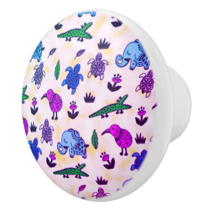Colorful Animal Print Ceramic Knob