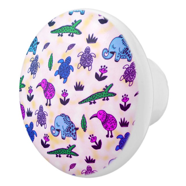 Colorful Animal Print Ceramic Knob (Right)