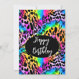 Colorful Animal Print Holiday Card