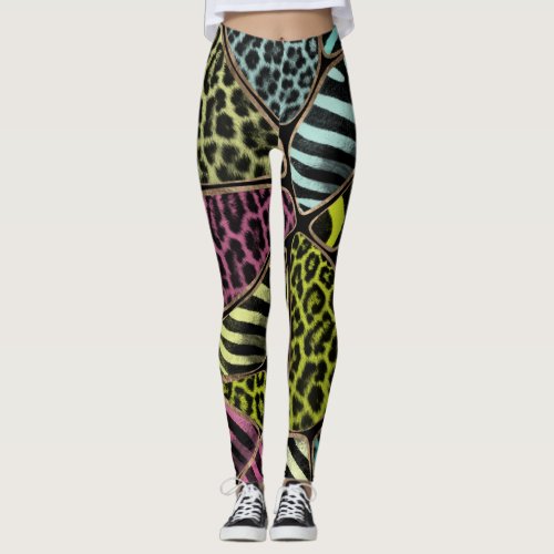Colorful Animal Print _ Leopard and Zebra Leggings