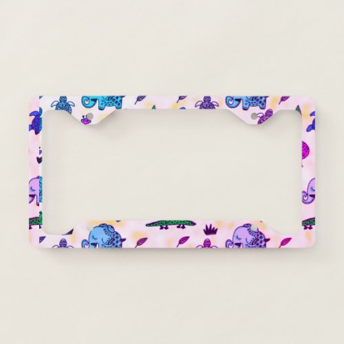 Colorful Animal Print License Plate Frame