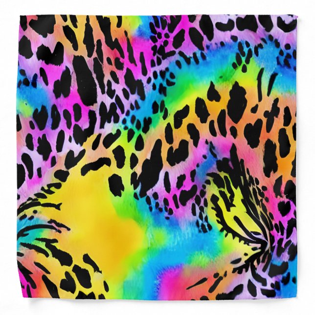 Colorful Animal Print Pattern Bandana (Front)