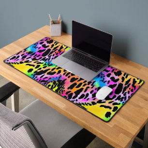 Colorful Animal Print Pattern Desk Mat