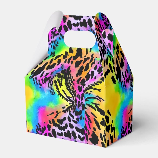 Colorful Animal Print Pattern Favor Boxes (Front Side)