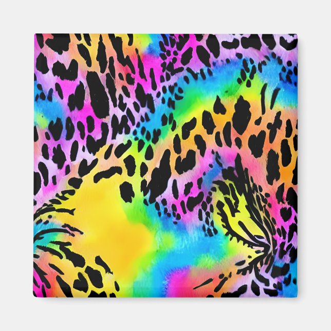 Colorful Animal Print Pattern Magnet (Front)