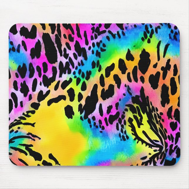 Colorful Animal Print Pattern Mouse Pad (Front)