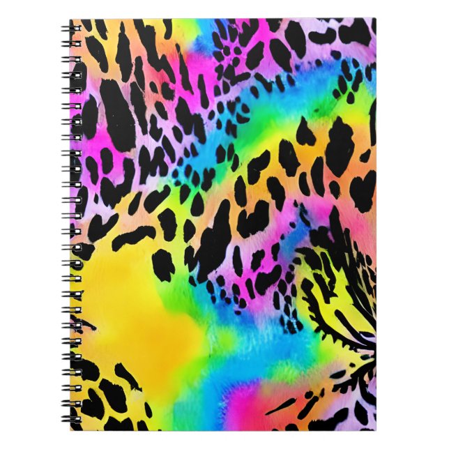 Colorful Animal Print Pattern Notebook (Front)