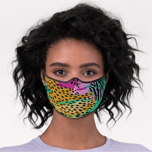 Colorful Animal Print Pattern Premium Face Mask