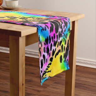 Colorful Animal Print Pattern Short Table Runner