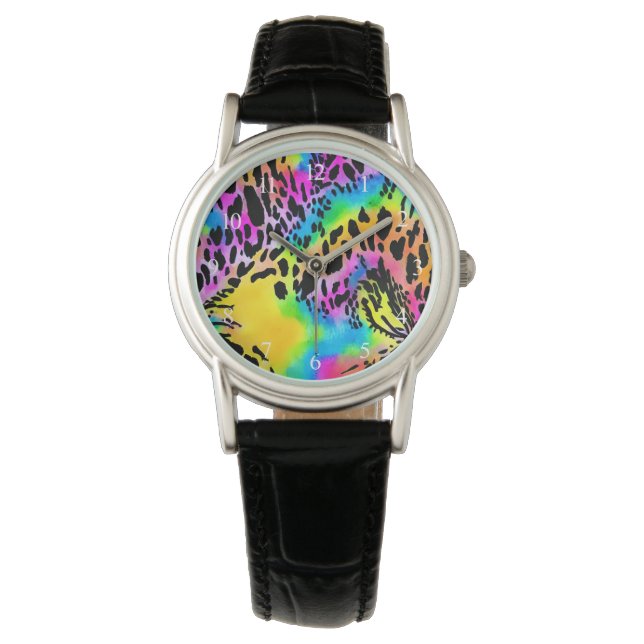 Colorful Animal Print Pattern Watch (Front)