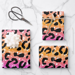 Colorful Animal Print & Paw Texture Wrapping Paper Sheets