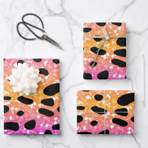 Colorful Animal Print & Paw Texture Wrapping Paper Sheets
