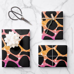 Colorful Animal Print & Paw Texture Wrapping Paper Sheets