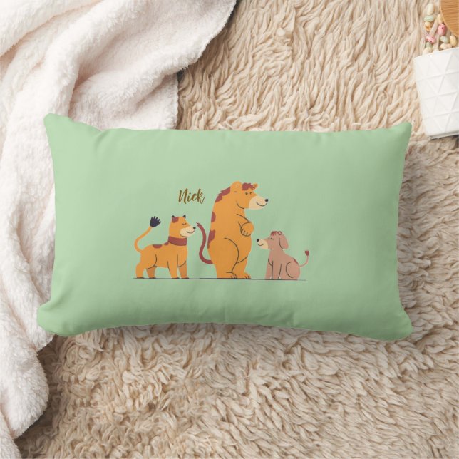 Colorful Animal Print Throw Pillow (Blanket)