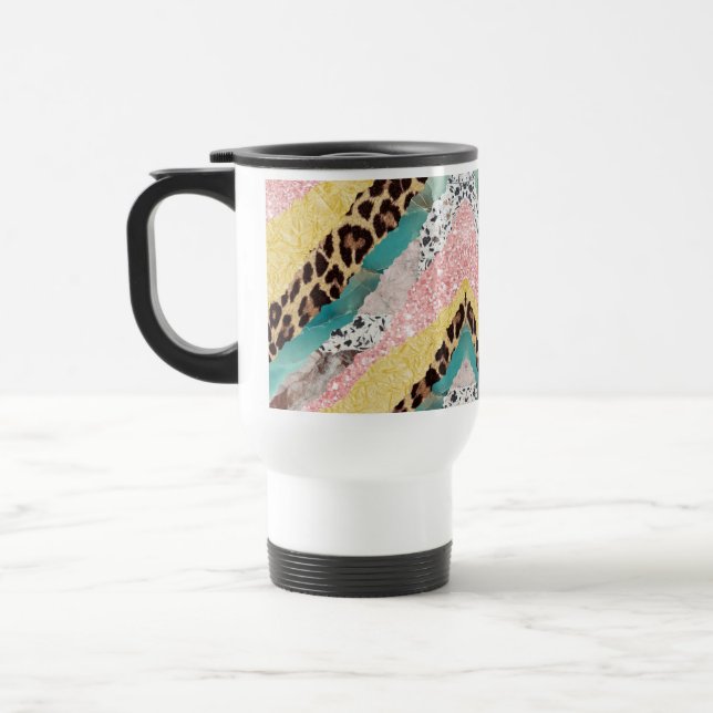 Colorful Animal Print Travel Mug (Left)