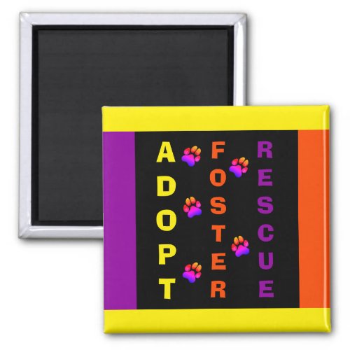 Colorful Animal Rescue and Pet Adoption Magnet