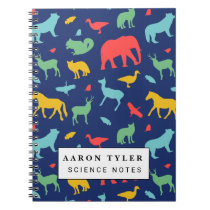 colorful animal silhouette pattern notebook
