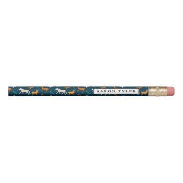 colorful animal silhouette pattern pencil
