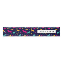 colorful animal silhouette pattern ruler