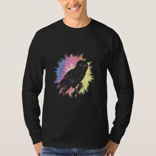 Colorful Animal  Wise Bird Forest Owl  T_Shirt