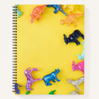 Colorful animal yellow notebook
