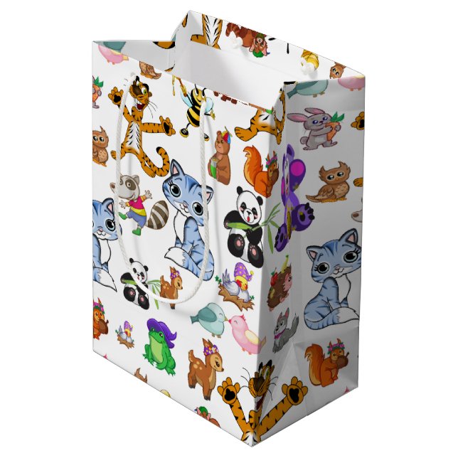 Colorful Animals  Medium Gift Bag (Back Angled)