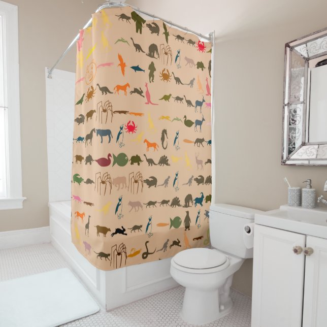 Colorful Animals Pattern #2 Shower Curtain (In Situ)