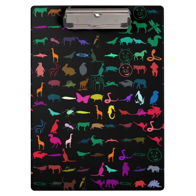 Colorful Animals Pattern Clipboard (Front)