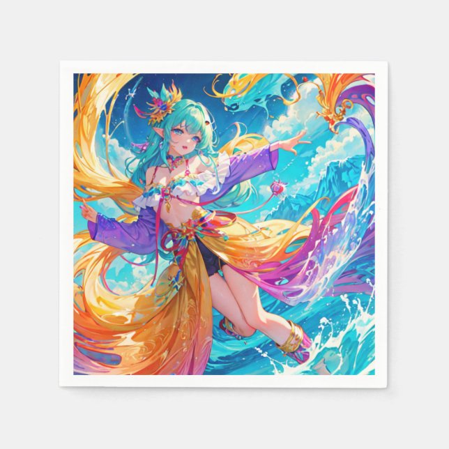 Colorful/anime/cartoon  napkins (Front)