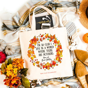 Colorful Anne of Green Gables Cottagecore Autumn Tote Bag