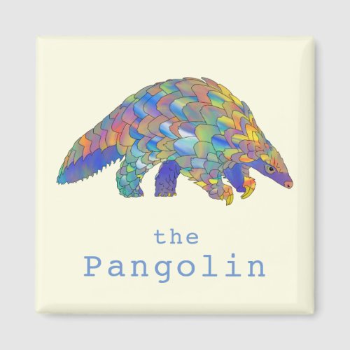 Colorful anteater pangolin  magnet