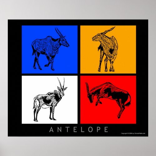 Colorful Antelope Poster