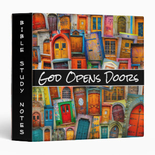 Colorful Antique Open Doors Unique Custom Subject 3 Ring Binder