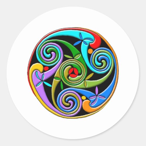 Colorful Antique Style Celtic Art Classic Round Sticker