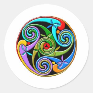 Colorful Antique Style Celtic Art Classic Round Sticker
