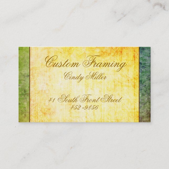Colorful Antique Yellow Business Card (Front)