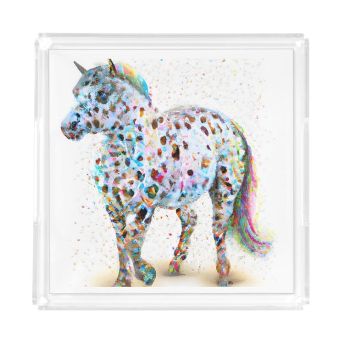 Colorful Appaloosa Pony Acrylic Tray