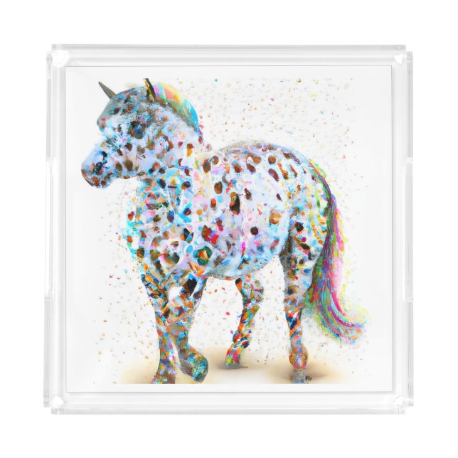 Colorful Appaloosa Pony Acrylic Tray (Front)