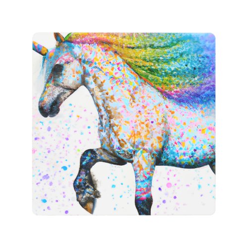 Colorful Appaloosa Unicorn Metal Print