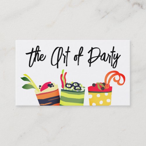 colorful appetizers chef catering business card...