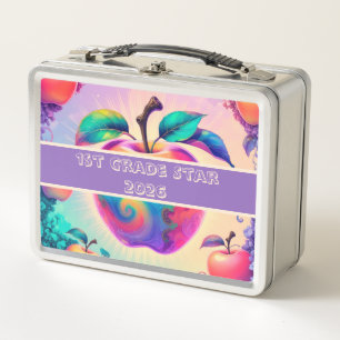 Colorful apple 1st grade star 2026 metal lunch box